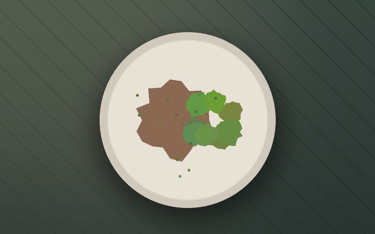 Overhead photo of Crispy Chicken Thighs & Broccoli plated and ready to eat